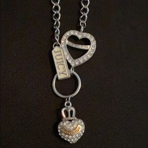 Juicy Couture silver designer heart necklace